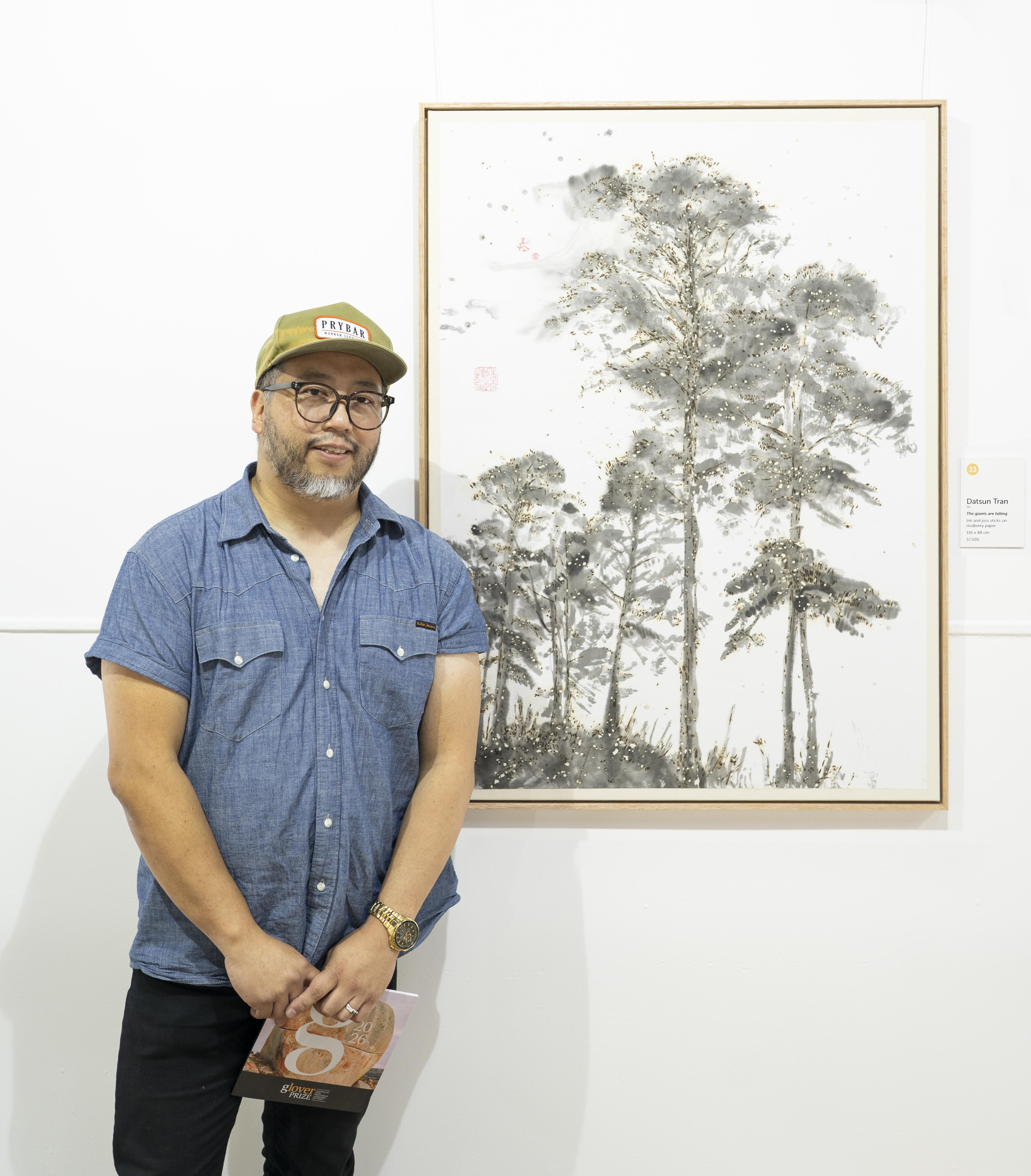 Datsun Tran with his Glover-winning artwork