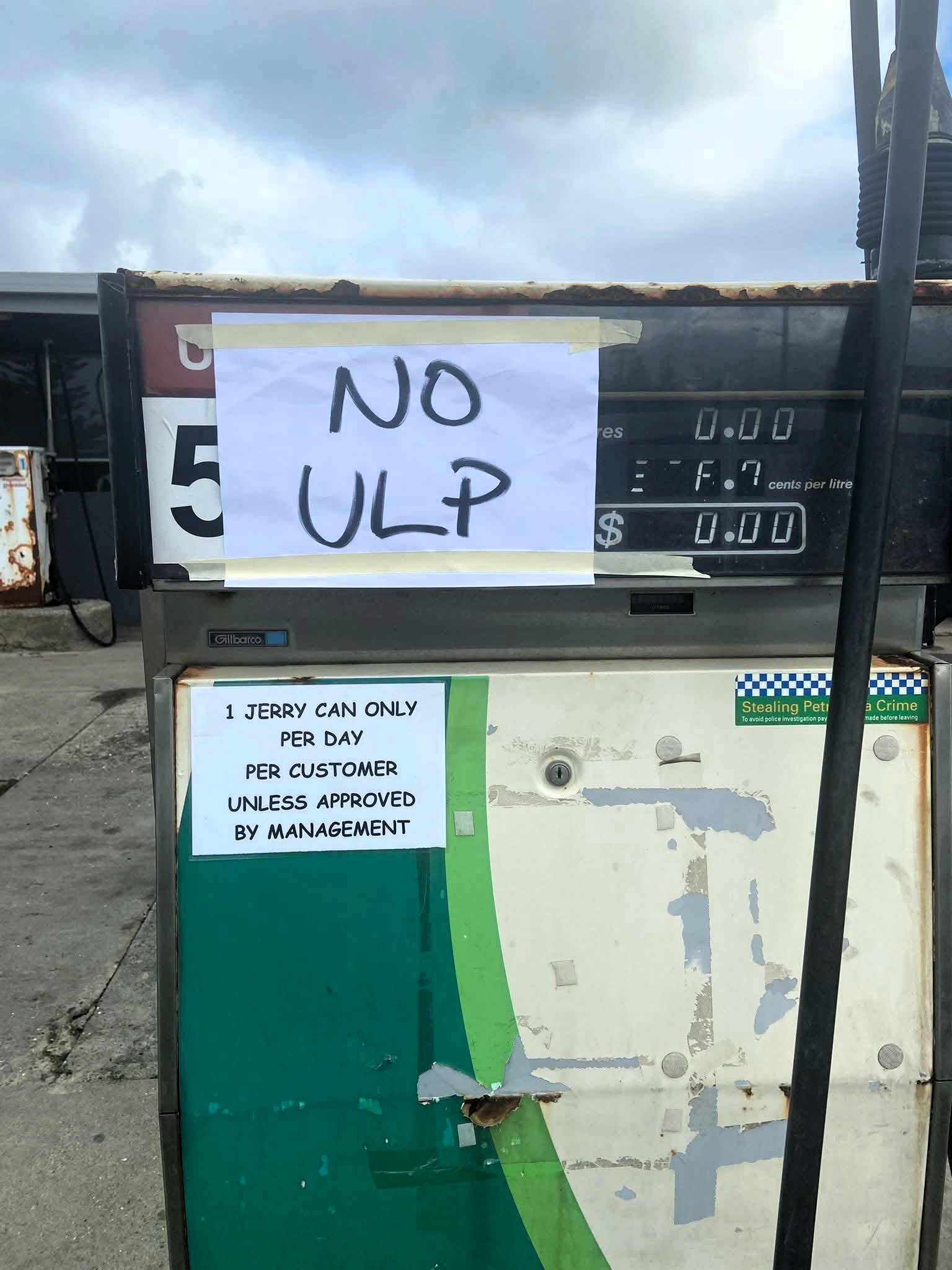 The fuel pump at King Island Motors
