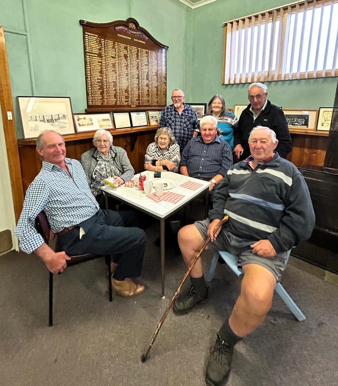 Foundation members Billy Webster, Joy Bowerman, Neil Laurie, Joey and Rodney Hazelwood, Gaylia Laurie, Paul Worldon and Bill Lodge.