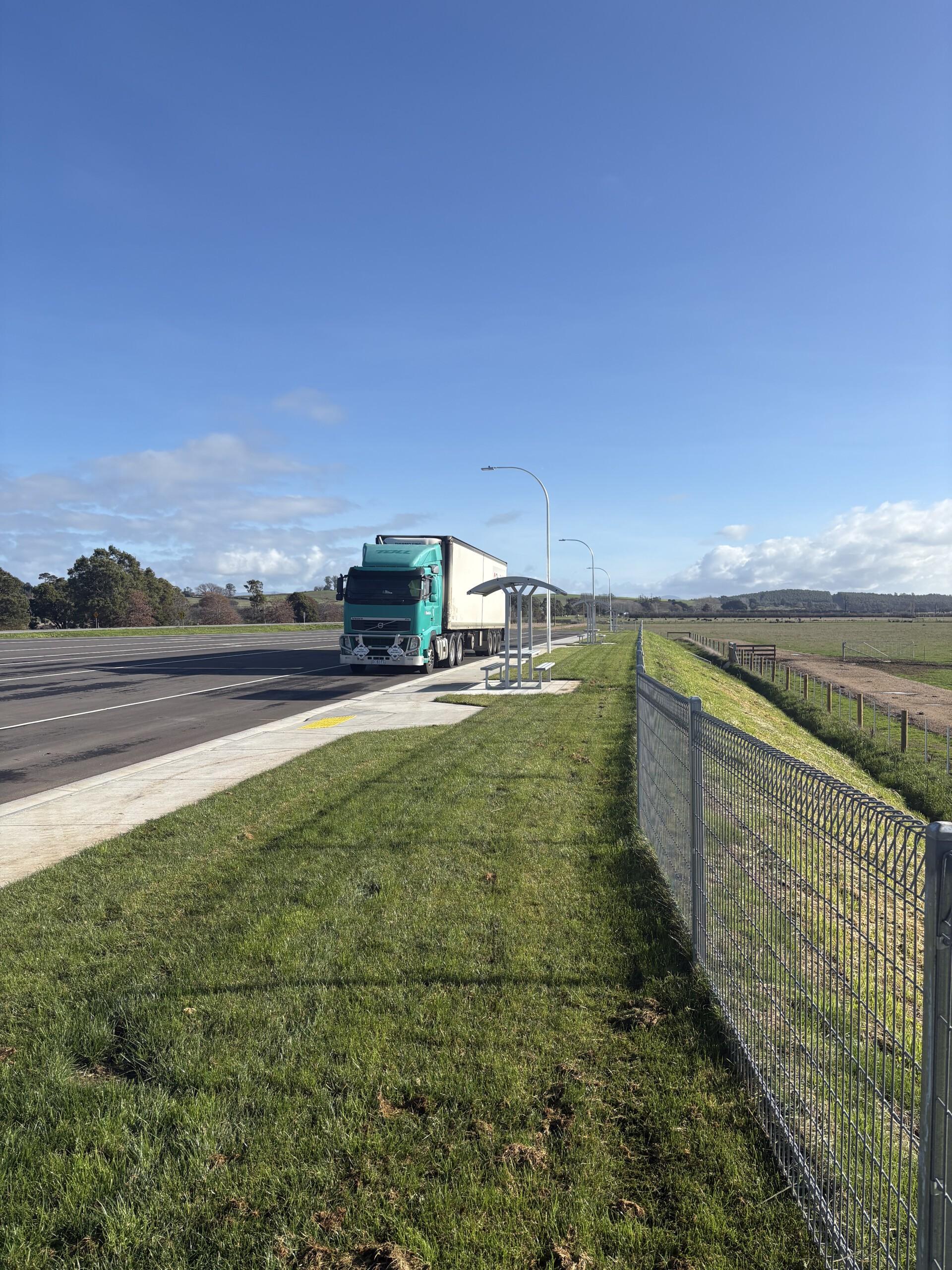 The new truck rest area at Westbury