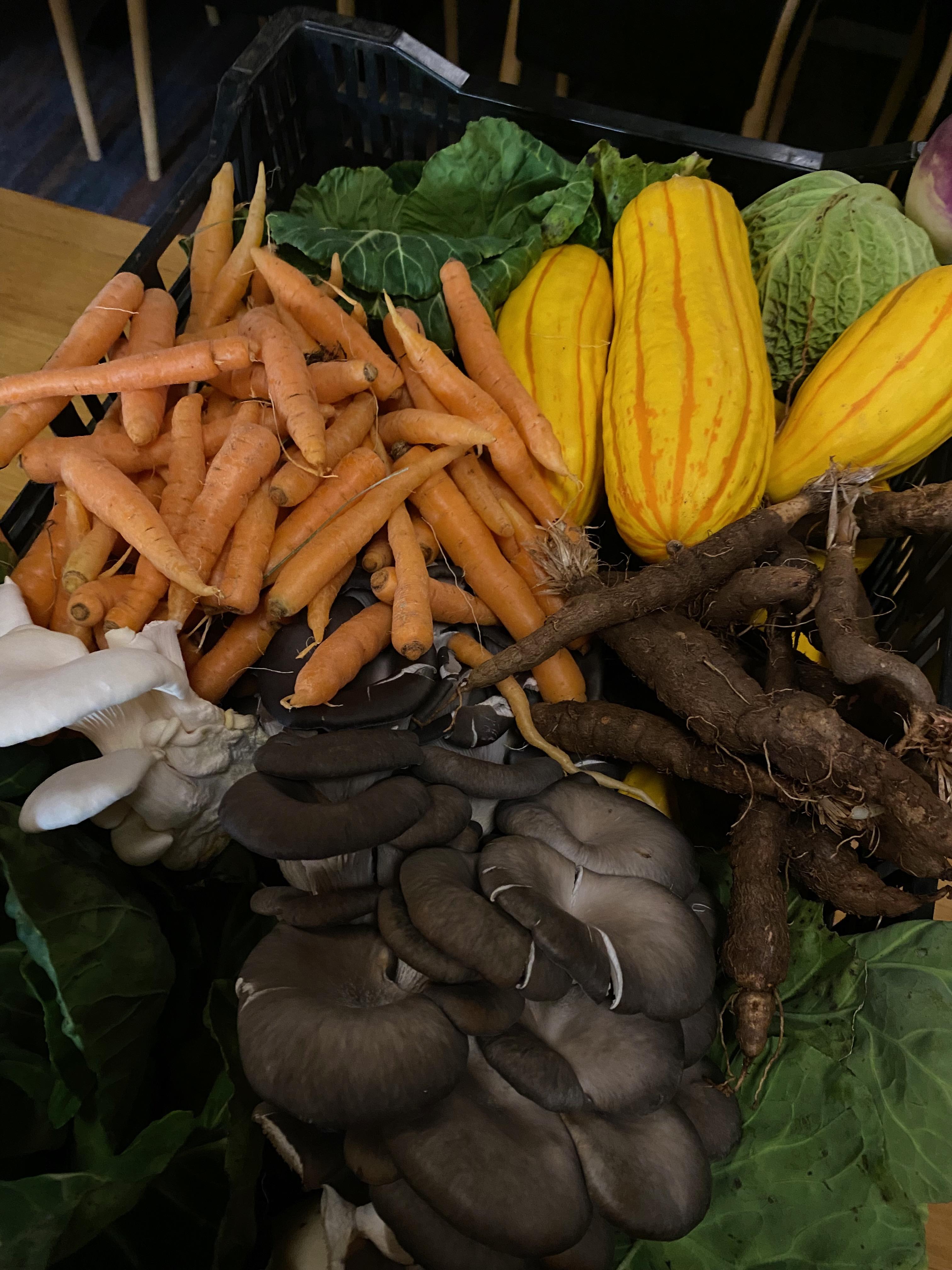 Local produce used in the five-course menu.