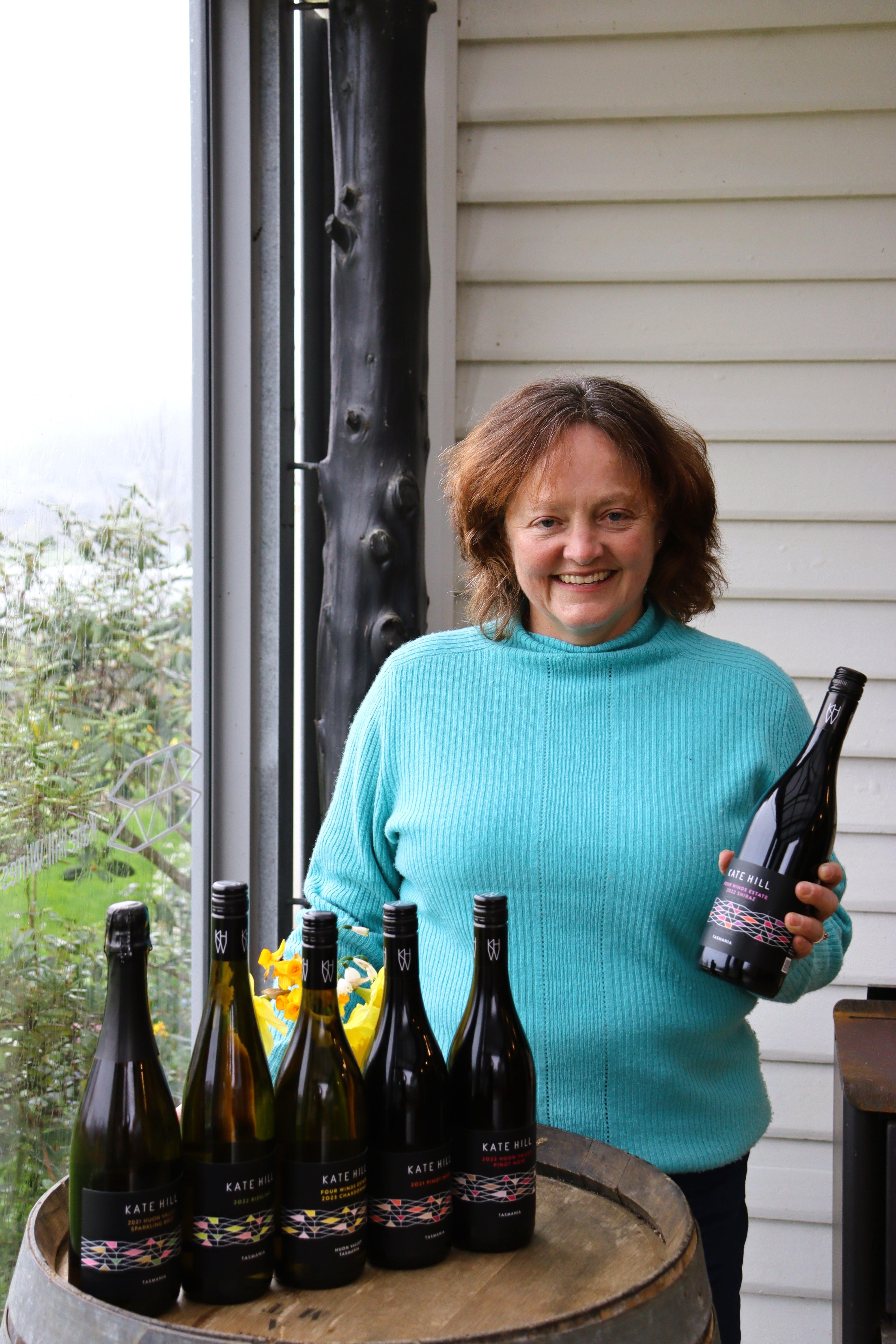 Kate Hill with her selection of specialty wines
