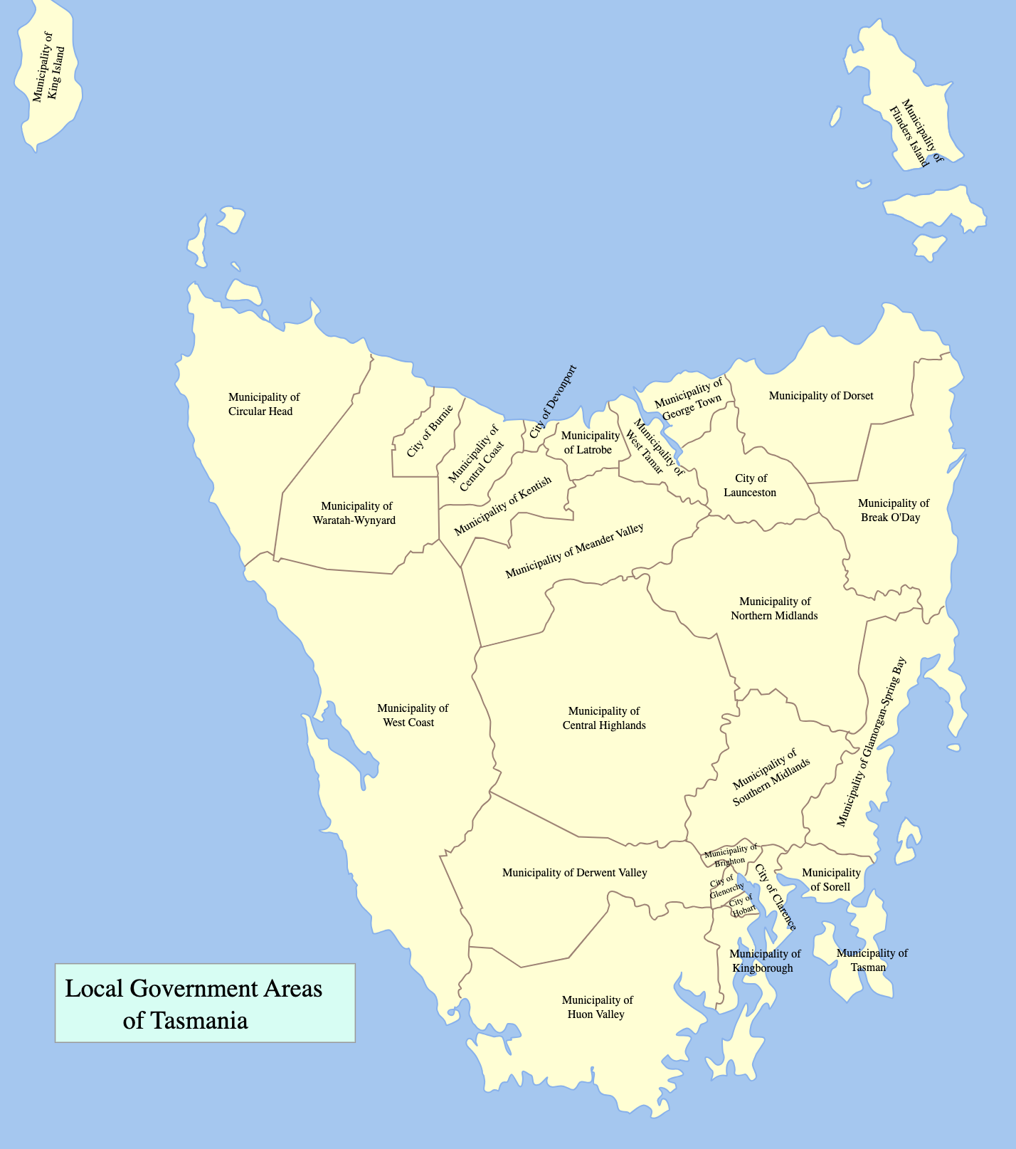 Tasmanian local government areas