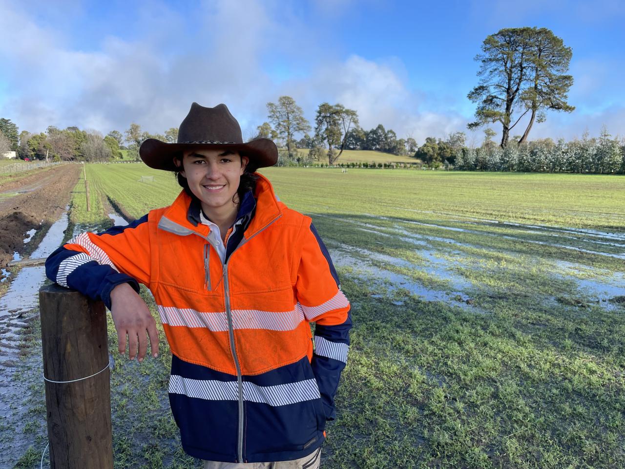 Kai Calderon of Windermere has a paddock of oats growing for silage as part of his school business enterprise.