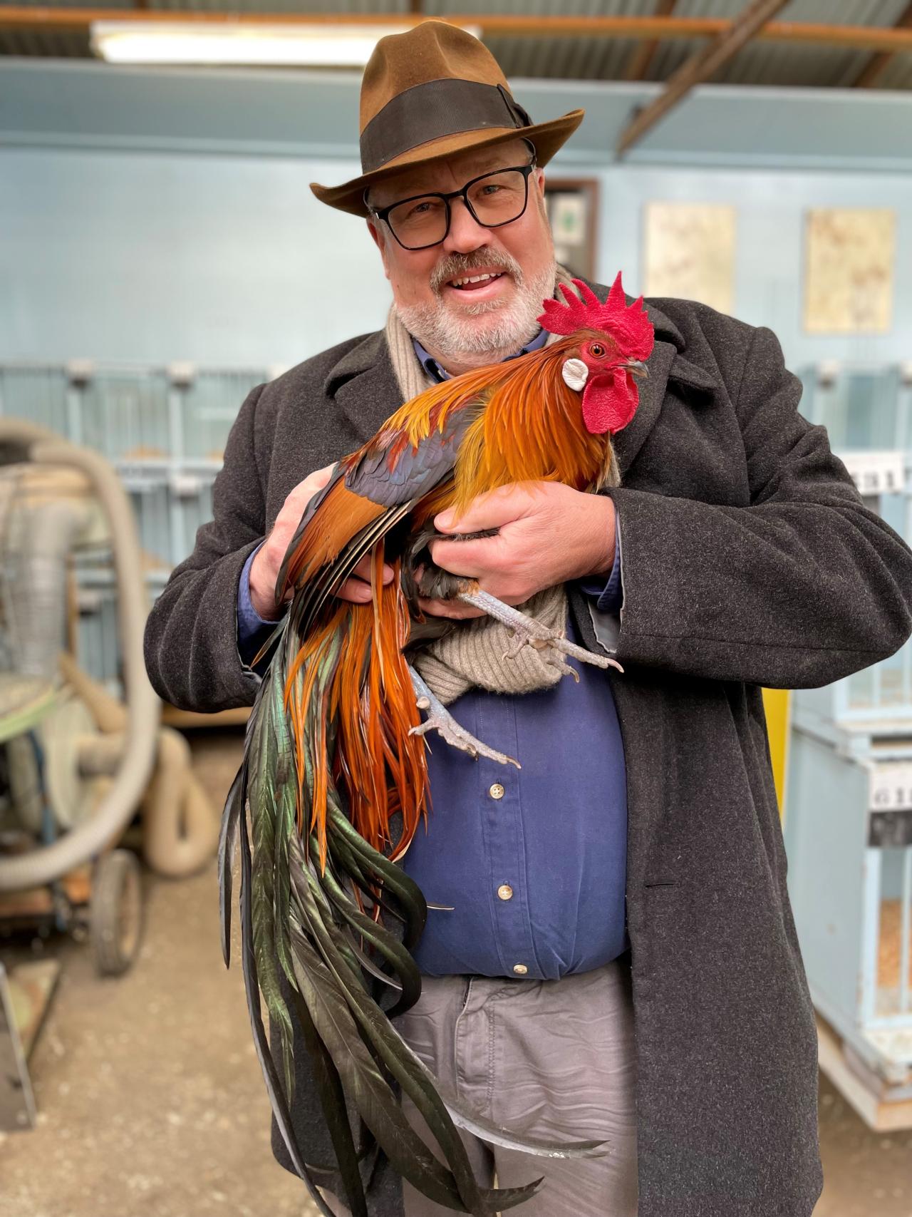 Matthew Short had his large, black, red phoenix cockerel chosen as the Patron’s Pick by club patron Craig Farrell MLC