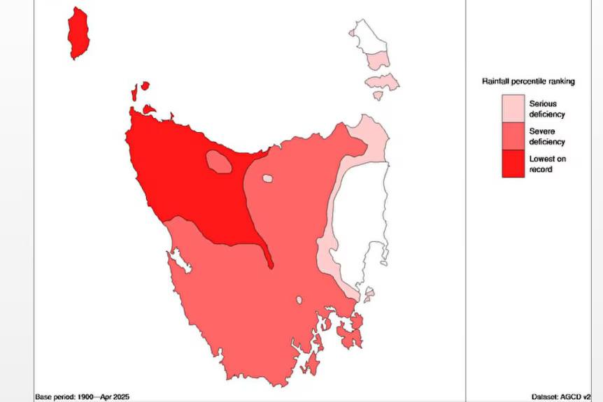 BOM April Rainfall percentile ranking
