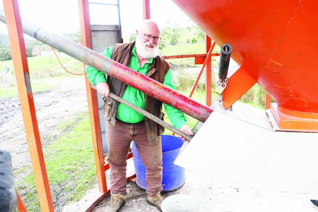 Phillip Wright at the grain silo