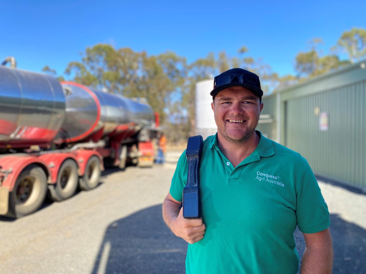 Troy with one of the collars