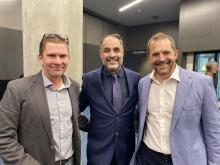  Dave Jones of Hamilton, Dairy Australia CFO Firoz Divecha and Dairy Tasmania director Craig Dwyer.