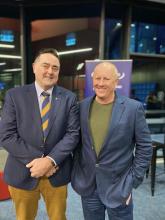 Paul Bennett of Ashgrove at Elizabeth Town and Leigh Barker of RaboBank, Devonport.