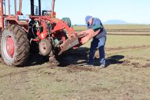  Colin Berne cleaning his plough.