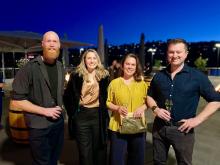 Michael Townshend and Sarah Thomas of BT Mushrooms in Launceston and Mardi Ellis and Alex Deane of Meandowbank in the Derwent Valley.
