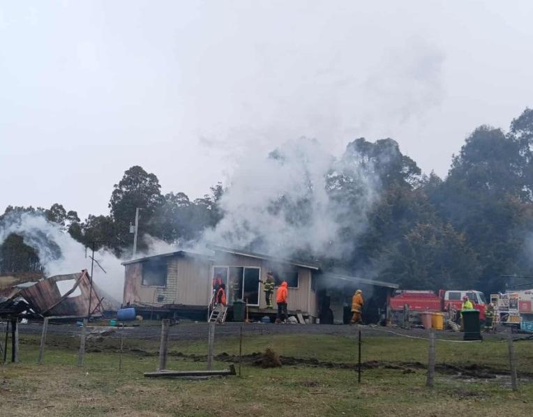 fire at Half Moon Marsh farm