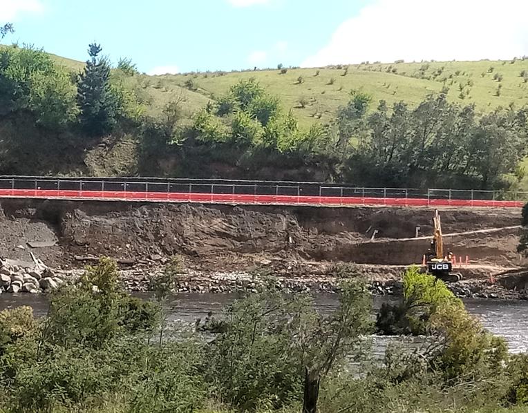 The Lyell Highway section at Plenty Corners that recently suffered more flooding damage.