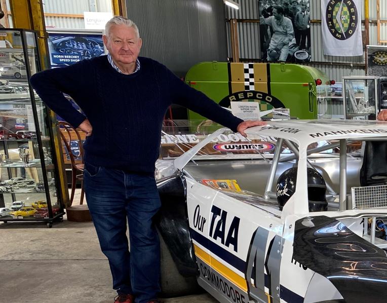 Rob Knott with some of his collection of motorsport memorabilia. 