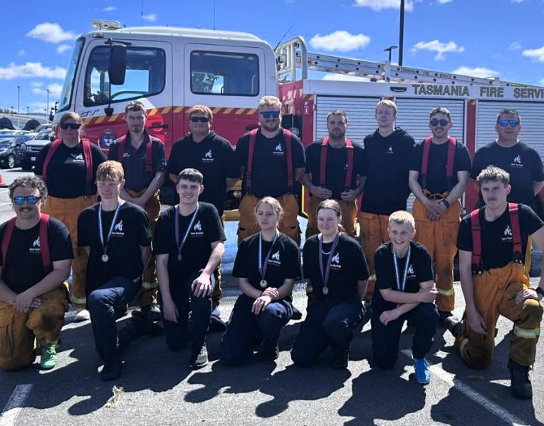 The New Norfolk crew that took part in the recent Tasmanian State Fire Brigade Championships.