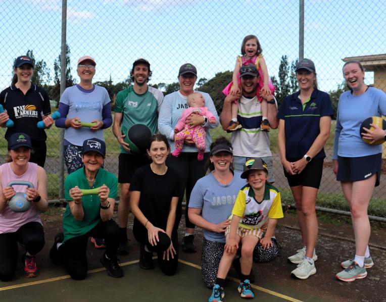 Richard Bell of Blackwood Creek, Hannah Cummins of Hagley, Judy Kilby of Westwood, Penny Hooper of Longford, Josie Beveridge of Bishopsbourne, Max Capponi of Geneva, Switzerland, Liz Groenewold of Westbury with Poppy, 18 months, Katherine Temple of Hadspen, Patrick Groenewold of Westbury with Livvie Heard, 4, of Cressy, Active Farmers trainer Jennifer Archer of Quamby Plains, Lily Nells of Westbury, Margot Heard of Cressy and William Heard, 6, of Cressy.