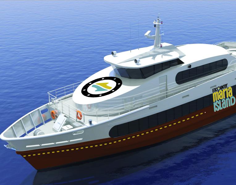 An artist impression of the new Maria Island Ferry