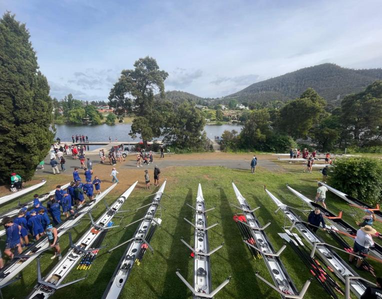 The quad boats prior to the races.