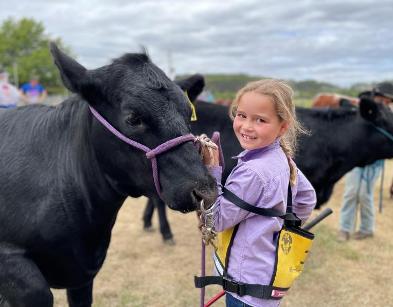 Youngest competitor Winnie Archer of Landfall Angus, Dilston
