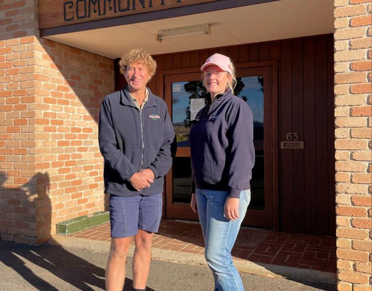 Tunbridge Community Club president Richard Gardner and secretary Bree How.