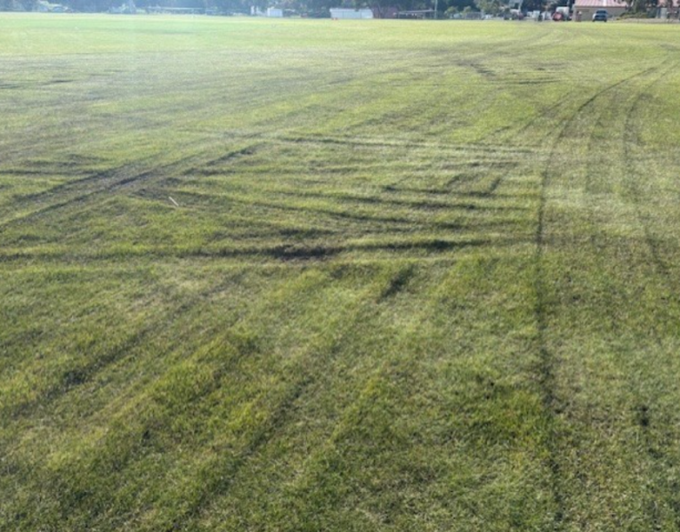 Truck damage to Gunn Oval