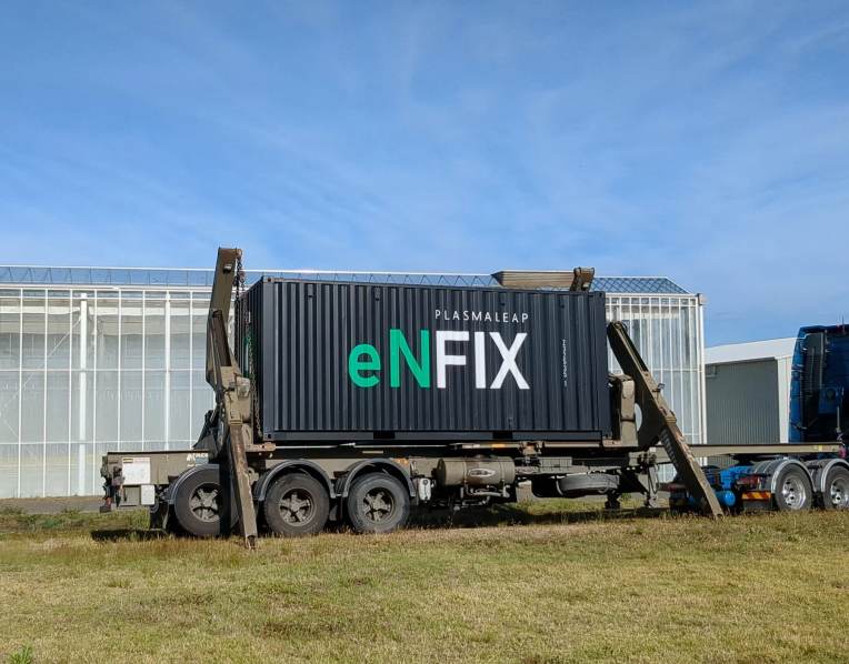 PlasmaLeap Technologies’ Enfix unit, a containerised system designed to produce nitrogen fertiliser on-farm
