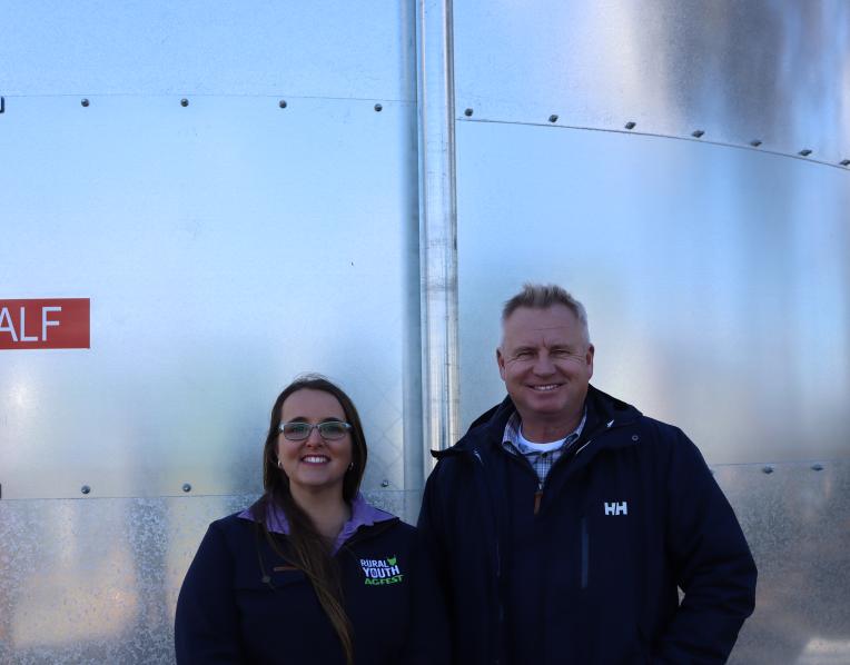Rural Youth President Amber Bramich and Premier Jeremy Rockliff.