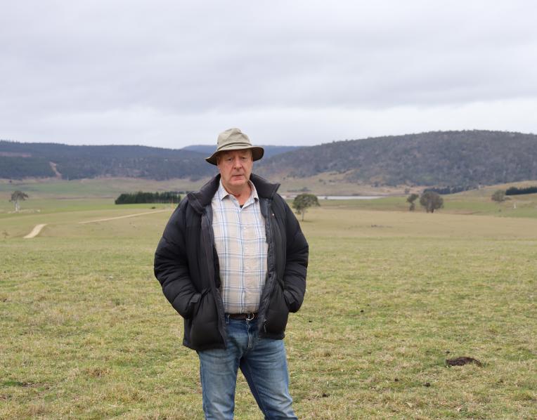 Peter Downie at the site of the Weasel Solar Farm