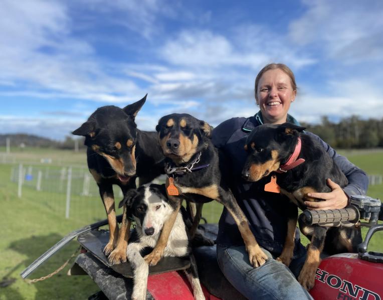 Jess Russell with her dogs