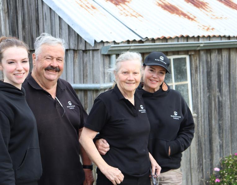 Elizabeth Paul with Rob, Anthea and Sandra Patterson