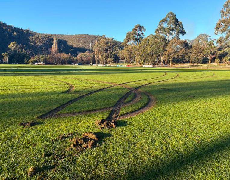 The damage at Tynwald Park