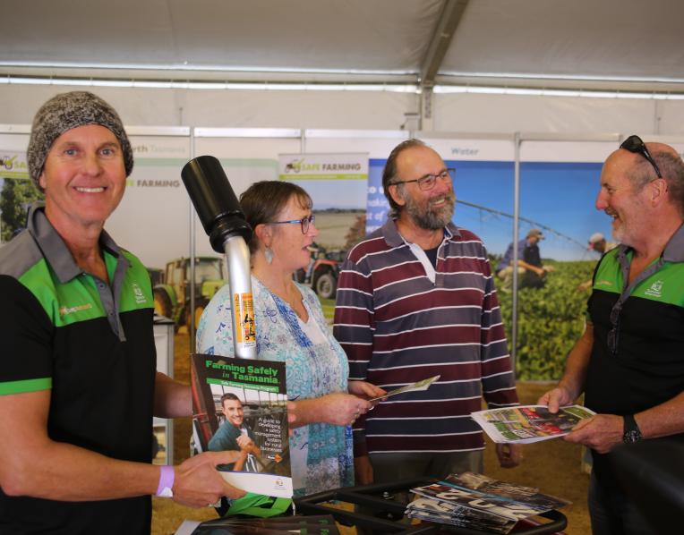 Stuart Beams, left, from Safe Farming Tasmania