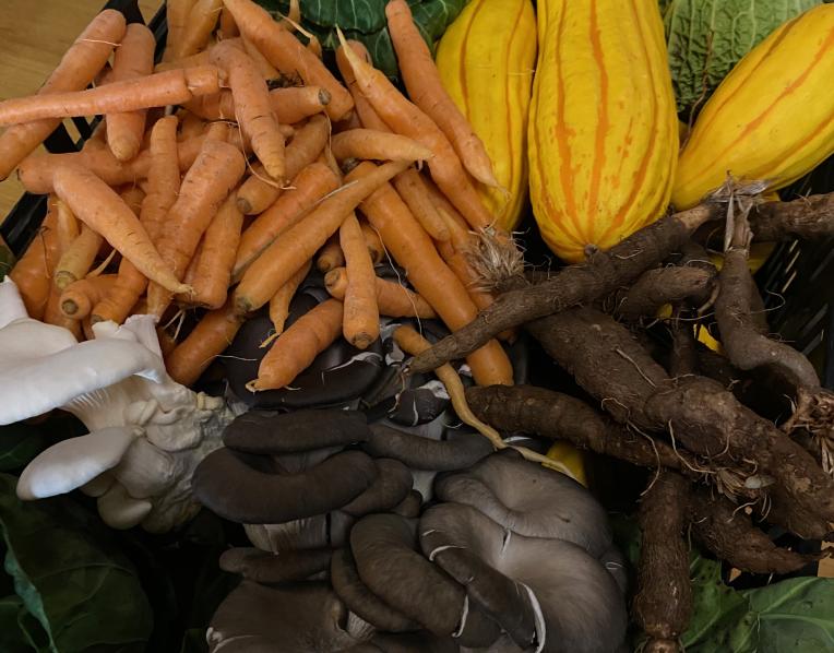 Local produce used in the five-course menu.