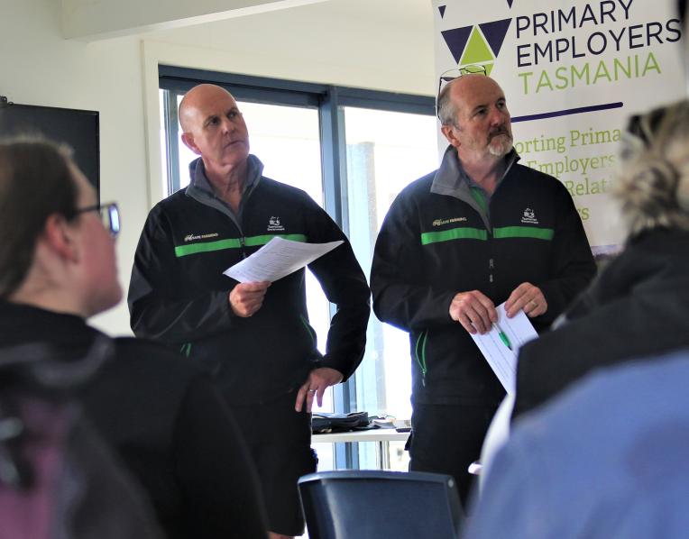 Stuart Beams and Phil John from Safe Farming Tasmania