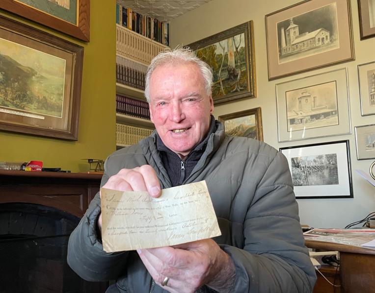 Hallet Shueurt of The Grange, Campbell Town with the historic warrant