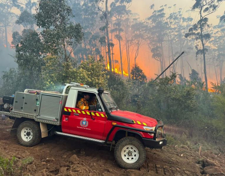 Volunteer fireys at work