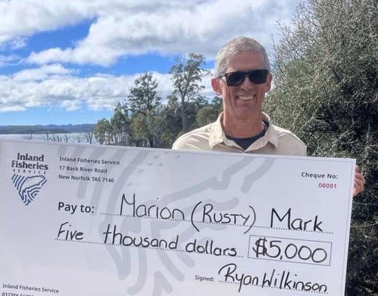 Marion "Rusty" Mark has won $5000 for catching a tagged trout.