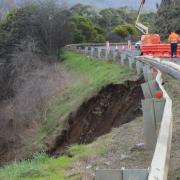 Aftermath of flood on the Lyell Highway