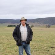Peter Downie at the site of Weasel Solar Farm