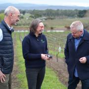 Fiona Turner from Bitwise Agronomy with Premier Jeremy Rockliff and Deputy Premier Guy Barnett