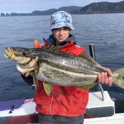 Mitchell Hall with a Striped Trumpeter he caught off the South Coast recently