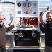 STT fire management manager  Dean Sheehan, and Business,  Industry and Resources Minister  Felix Ellis.