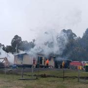 fire at Half Moon Marsh farm