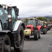 Tractors at Deloraine prior to a potato growers meeting