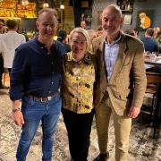 Matthew Pooley from Pooley Wines, Wine Tasmania CEO Sheralee Davies and Trade Minister Guy Barnett