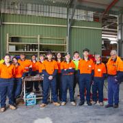 Members of the Derwent Valley Railway Preservation Society, Southcentral Workforce Network and TasTAFE