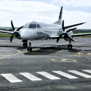A Rex aircraft landing on King Island