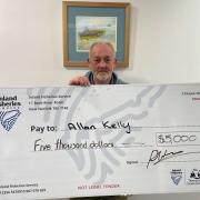 Allan Kelly after catching a tagged trout