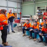 Skills Pathway Program students at the new Derwent Valley Railway workshop
